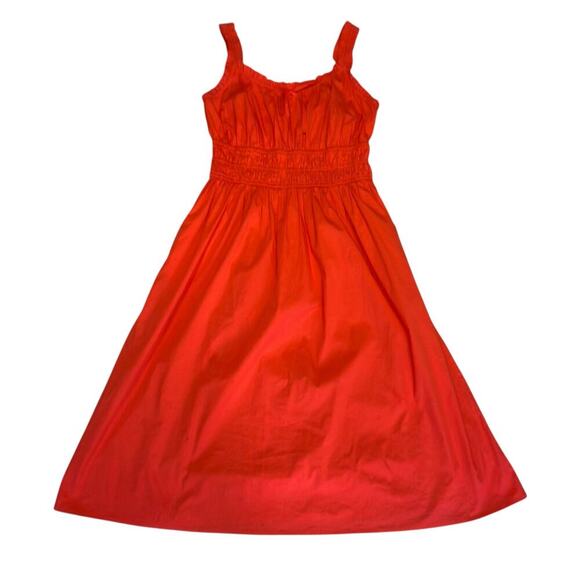 Lauren Conrad red milkmaid shirred tank midi dress medium - Picture 7 of 14